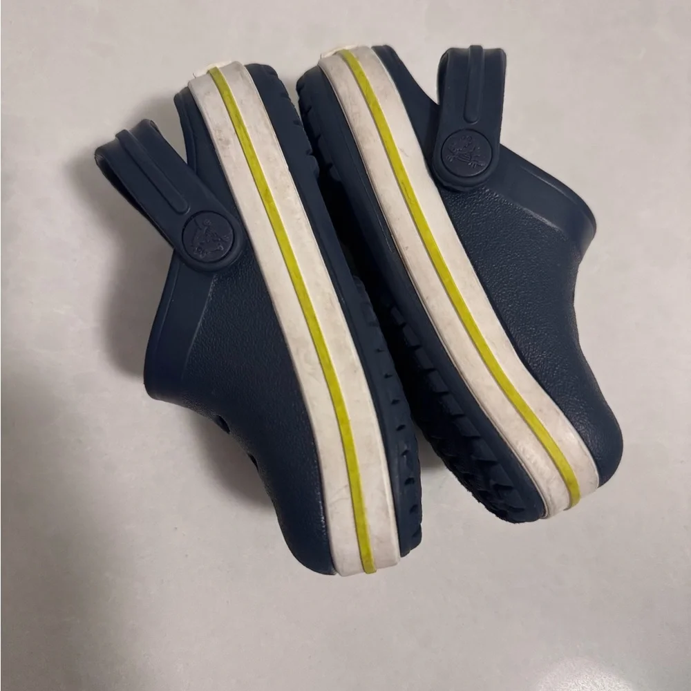 CROCS Kids Navy Blue Clog with Lime Accent